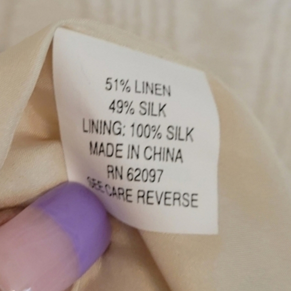 VIVIENNE TAM Linen Silk Champaign Dress Size - Picture 6 of 8